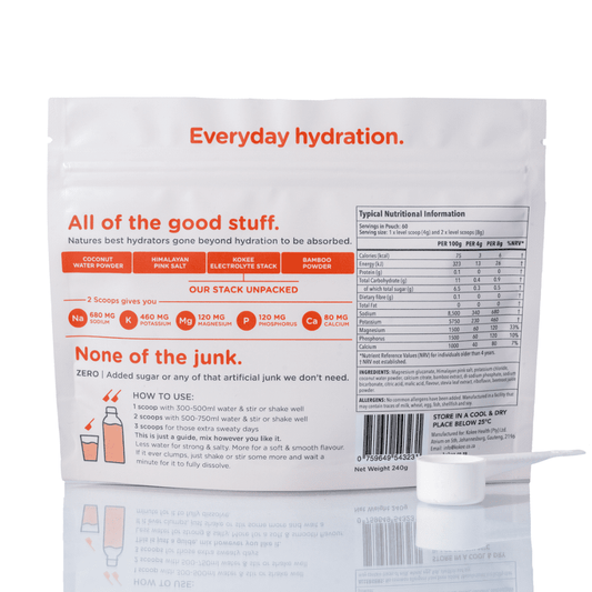 Kokee - The Everyday Electrolyte Mix | 60 Scoops - Naartjie Strawberry Flavour