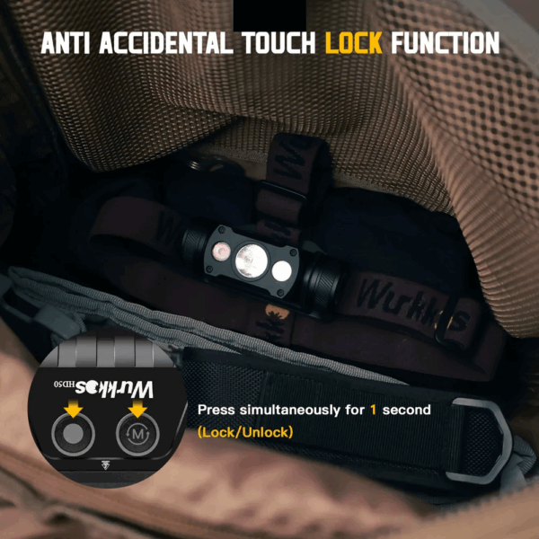 Wurkkos HD50 4000 Lumen 239m Throw Rechargeable Headlamp with 21700 Battery