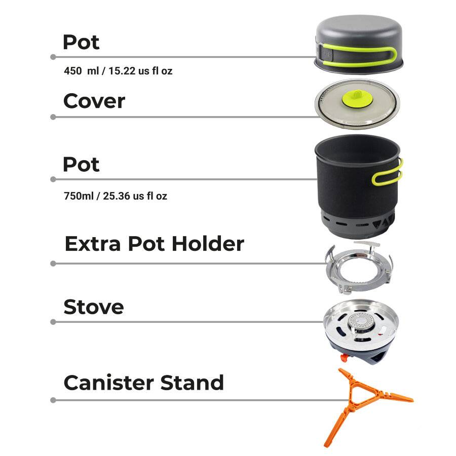 Adimanti AD-10B Cooking System 750ml 400ml for Outdoor Use