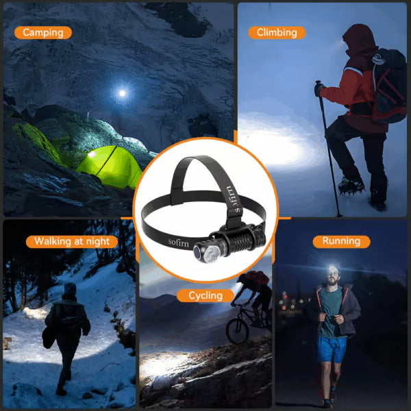 Sofirn HS41 4000 Lumen 325m Throw Rechargeable Headlamp with 21700 Battery