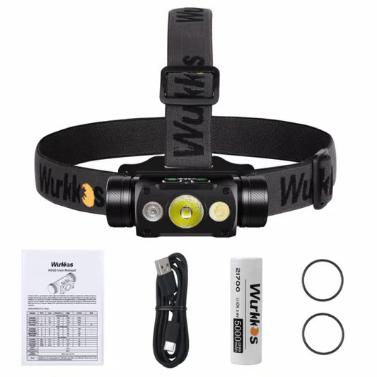 Wurkkos HD50 4000 Lumen 239m Throw Rechargeable Headlamp with 21700 Battery