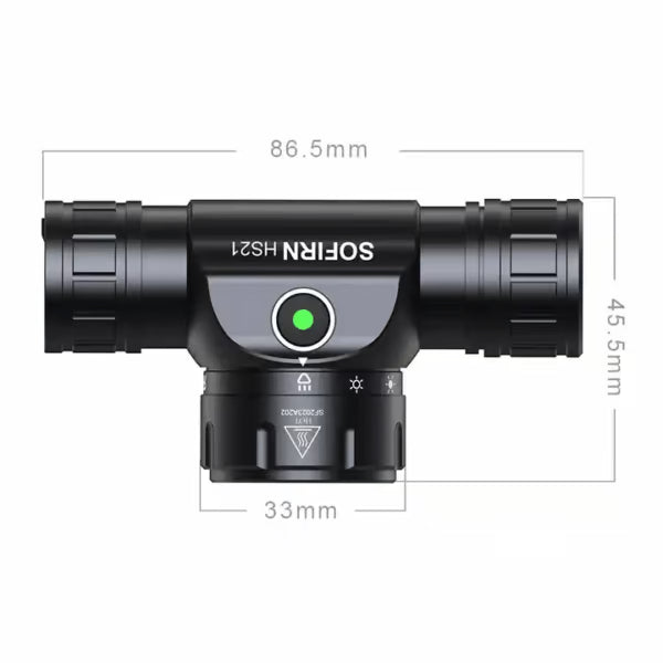 Sofirn HS21 2200 Lumen 230m Throw Rechargeable Headlamp with 18650 Battery
