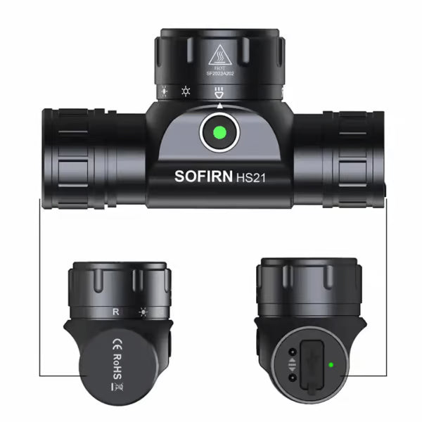 Sofirn HS21 2200 Lumen 230m Throw Rechargeable Headlamp with 18650 Battery