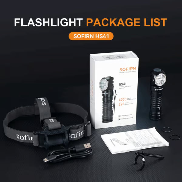 Sofirn HS41 4000 Lumen 325m Throw Rechargeable Headlamp with 21700 Battery