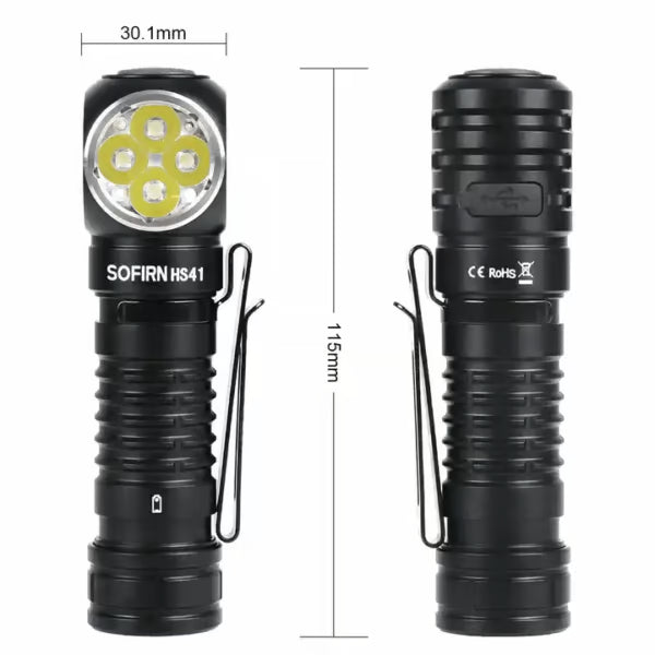 Sofirn HS41 4000 Lumen 325m Throw Rechargeable Headlamp with 21700 Battery