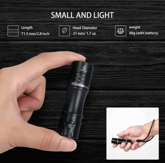 Wurkkos TS10 1400 Lumen 130m Throw Rechargeable Mini EDC Flashlight