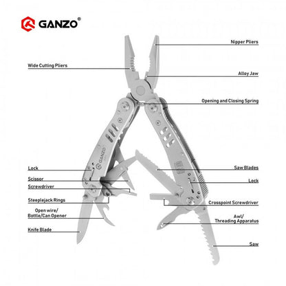 Ganzo G301 440C MultiTool 26-in-1 105mm for Outdoor Use