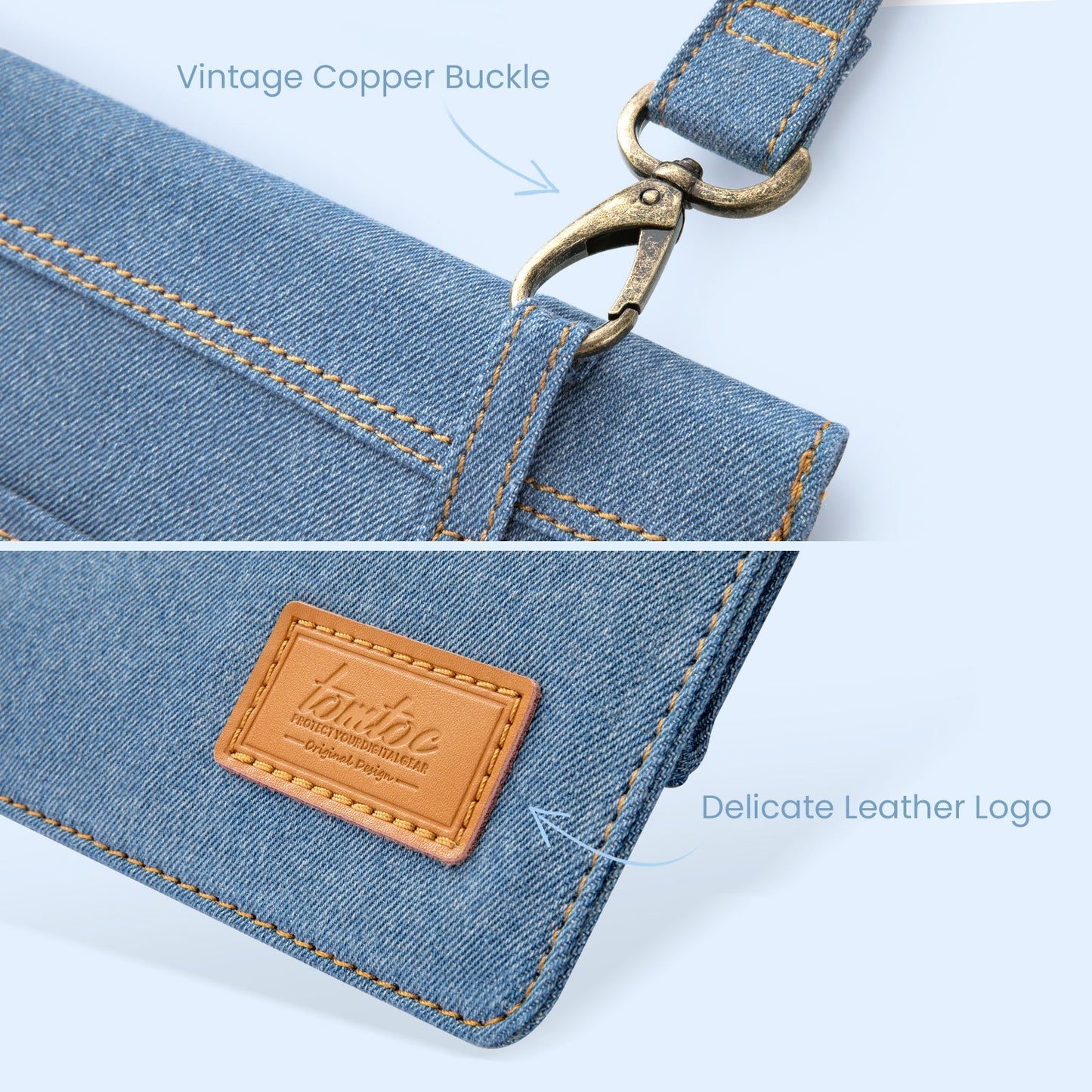 tomtoc Denim Lady Laptop Shoulder Bag 13-inch