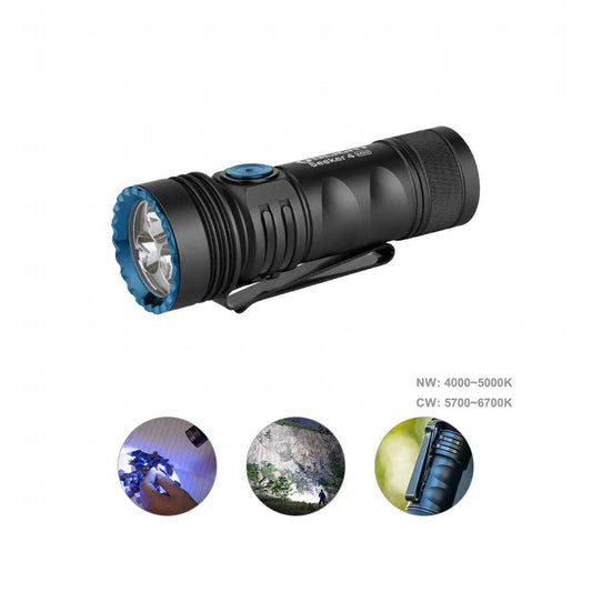 Olight Seeker 4 Mini with UV 1200 Lumen 120m Throw CW/NW EDC Flashlight