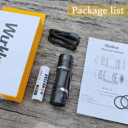 Wurkkos TS10 1400 Lumen 130m Throw Rechargeable Mini EDC Flashlight