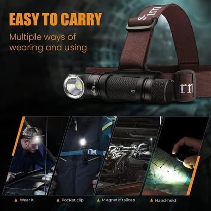 Sofirn SP40 1200 Lumen 136m Throw Rechargeable Headlamp with 18650 Battery