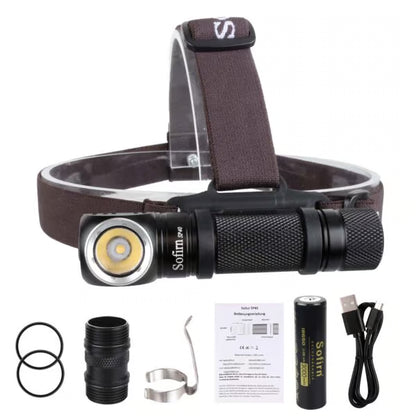 Sofirn SP40 1200 Lumen 136m Throw Rechargeable Headlamp with 18650 Battery