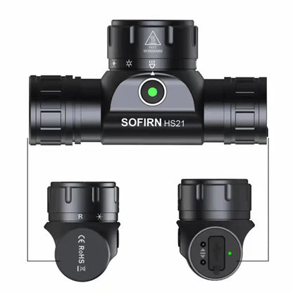Sofirn HS21 2200 Lumen 230m Throw Rechargeable Headlamp with 18650 Battery