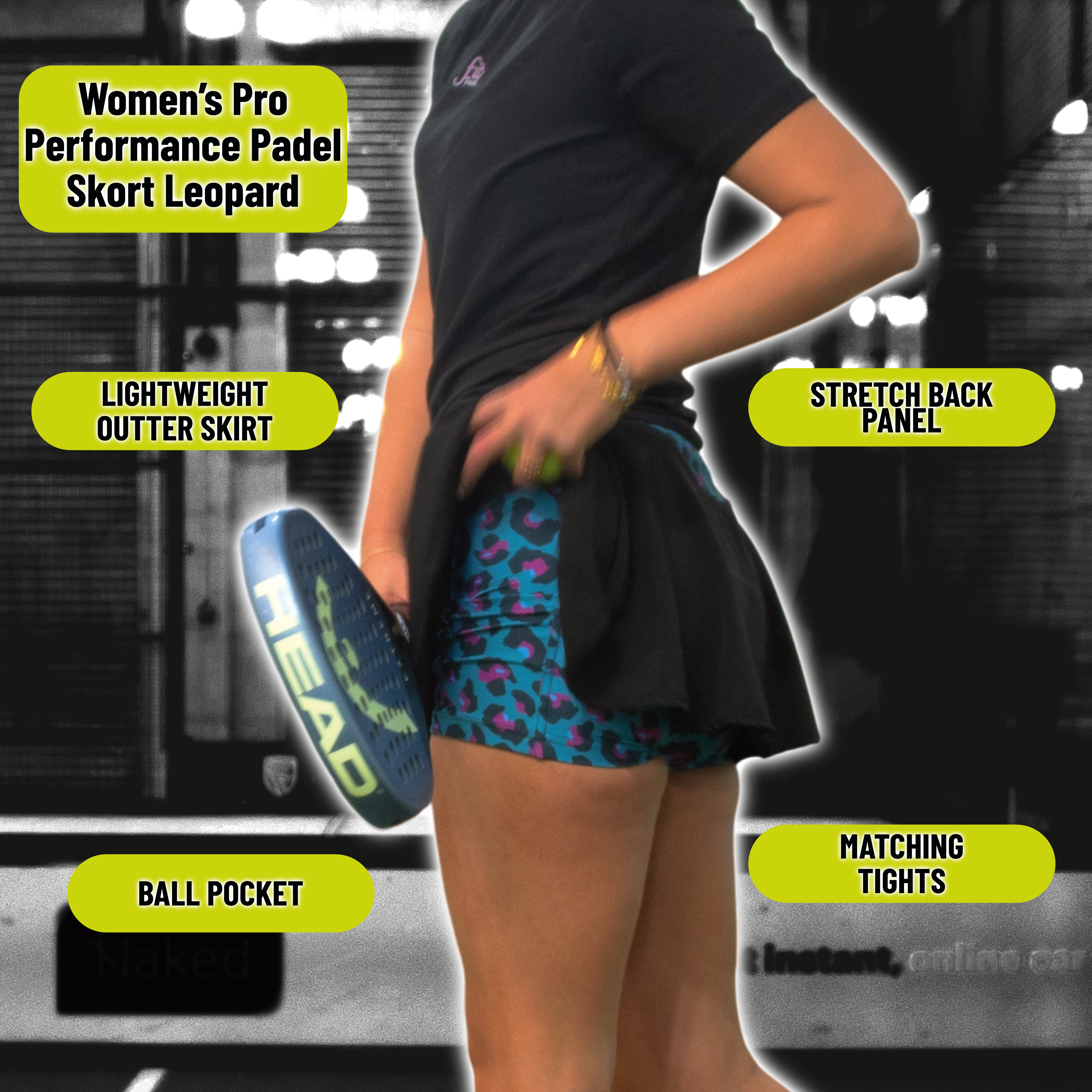Women’s Pro Performance Padel Skort Leopard