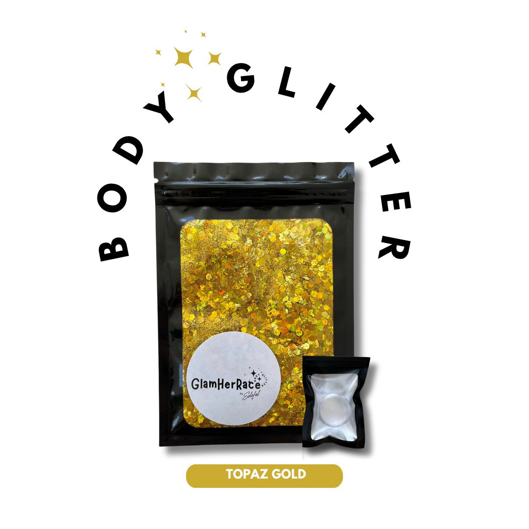 Glam-Her-Race Pack ✨ Includes body glitter + application gel